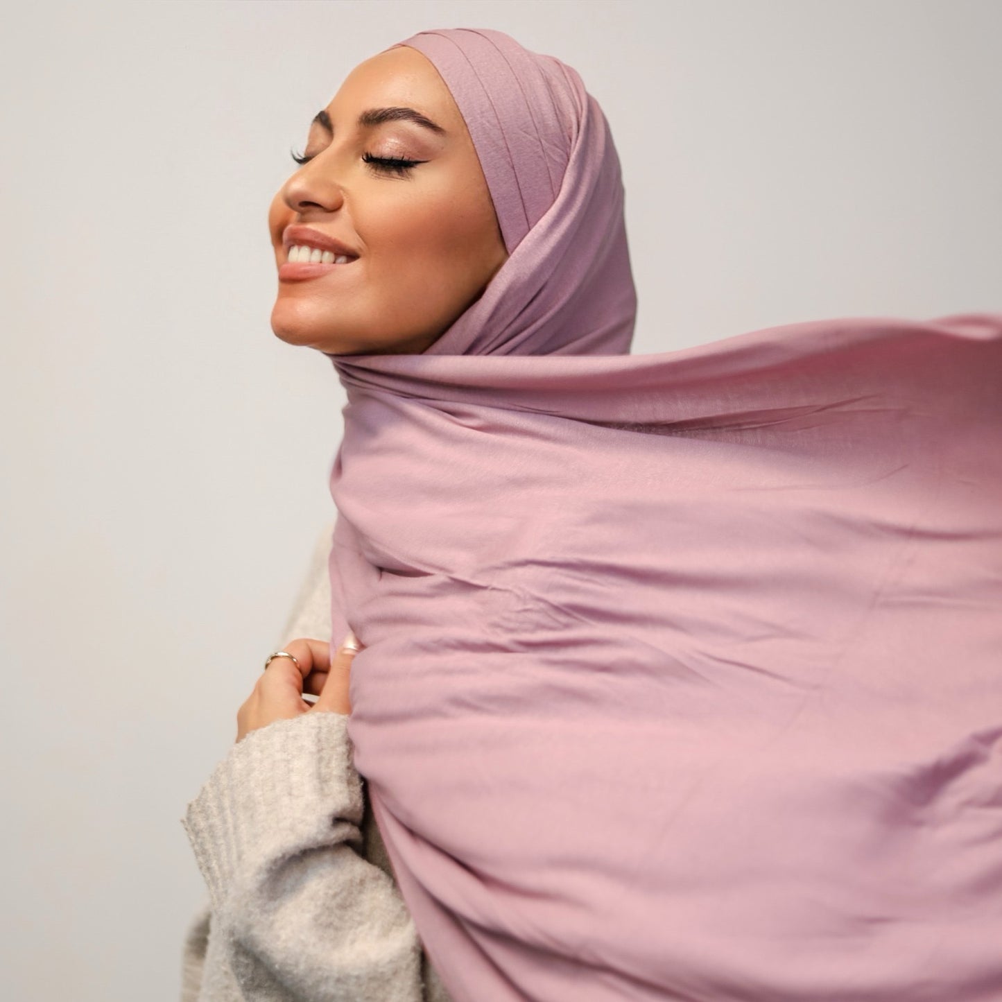 Fertig Hijab aus Jersey Rosa