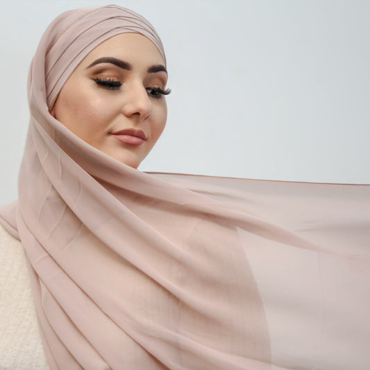 Fertig Hijab aus Chiffon Puder