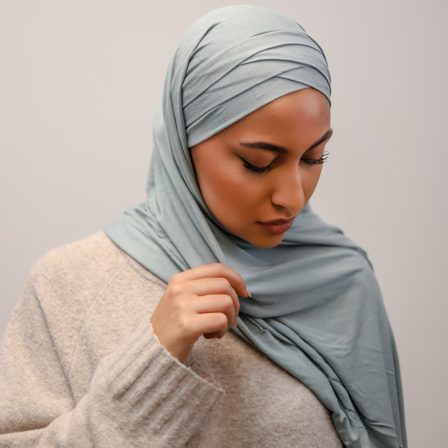 Fertig Hijab Jersey Hell Grün