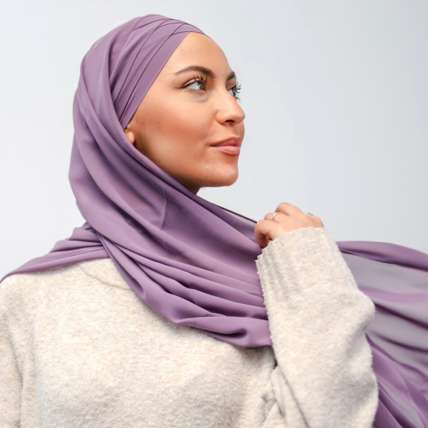 Fertig Hijab aus Chiffon, Violett