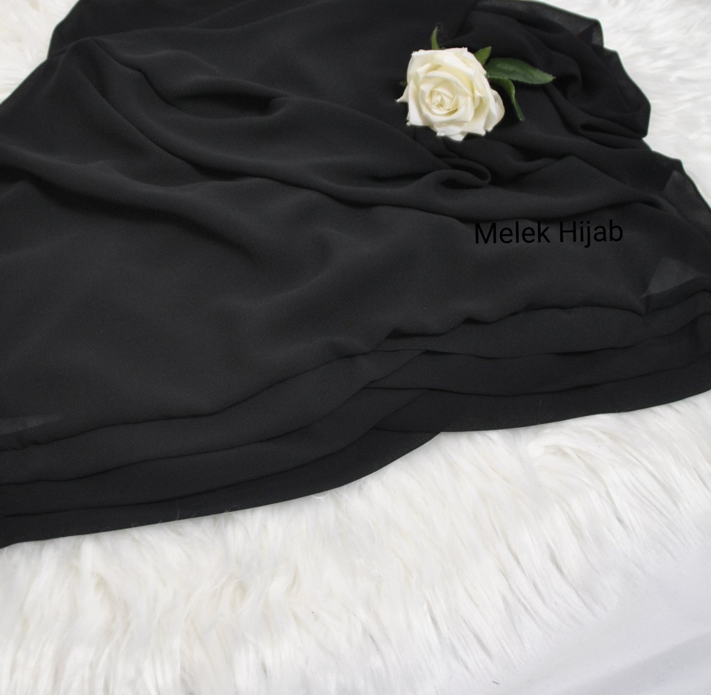 Fertig Hijab aus Chiffon, schwarz