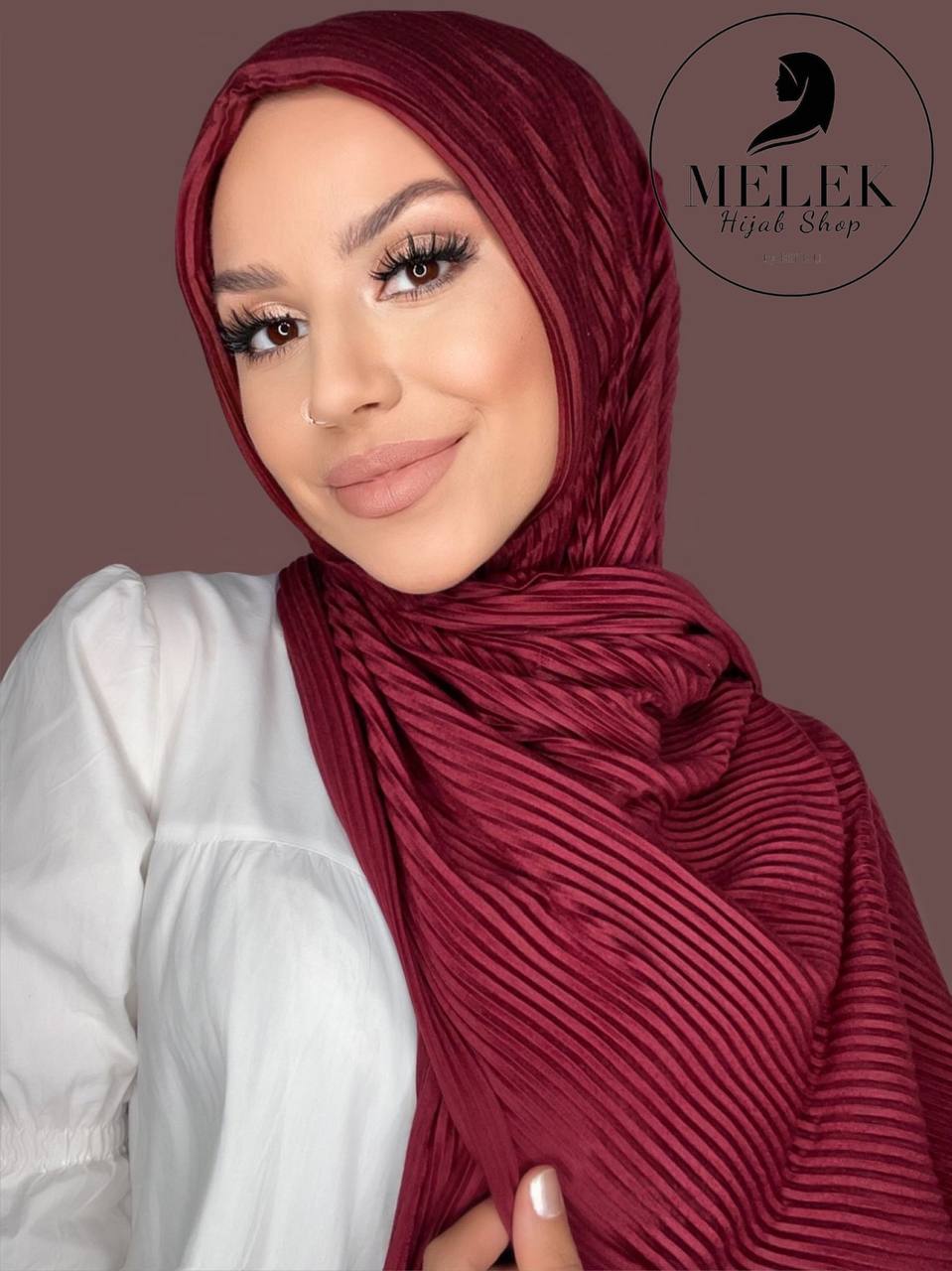 Gerippelter Hijab Baumwolle Jersey Weinrot